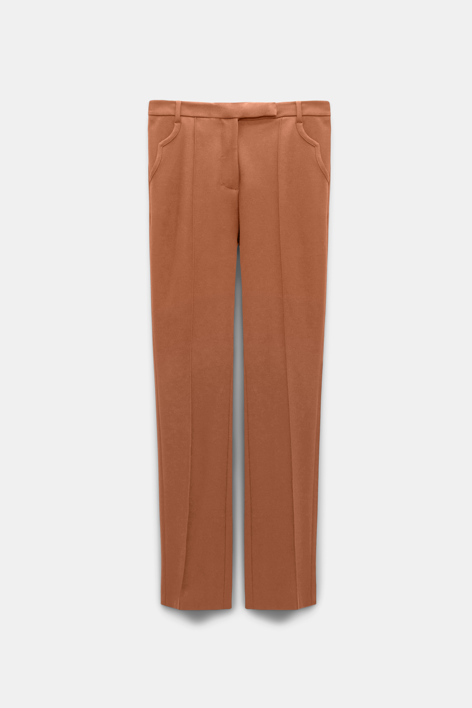 Dorothee Schumacher Verkürzte Hose aus Punto Milano mit Biese und Kickflare brown