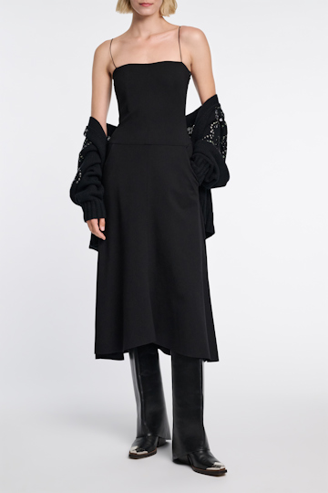 Dorothee Schumacher Corset dress in Punto Milano with Western details pure black