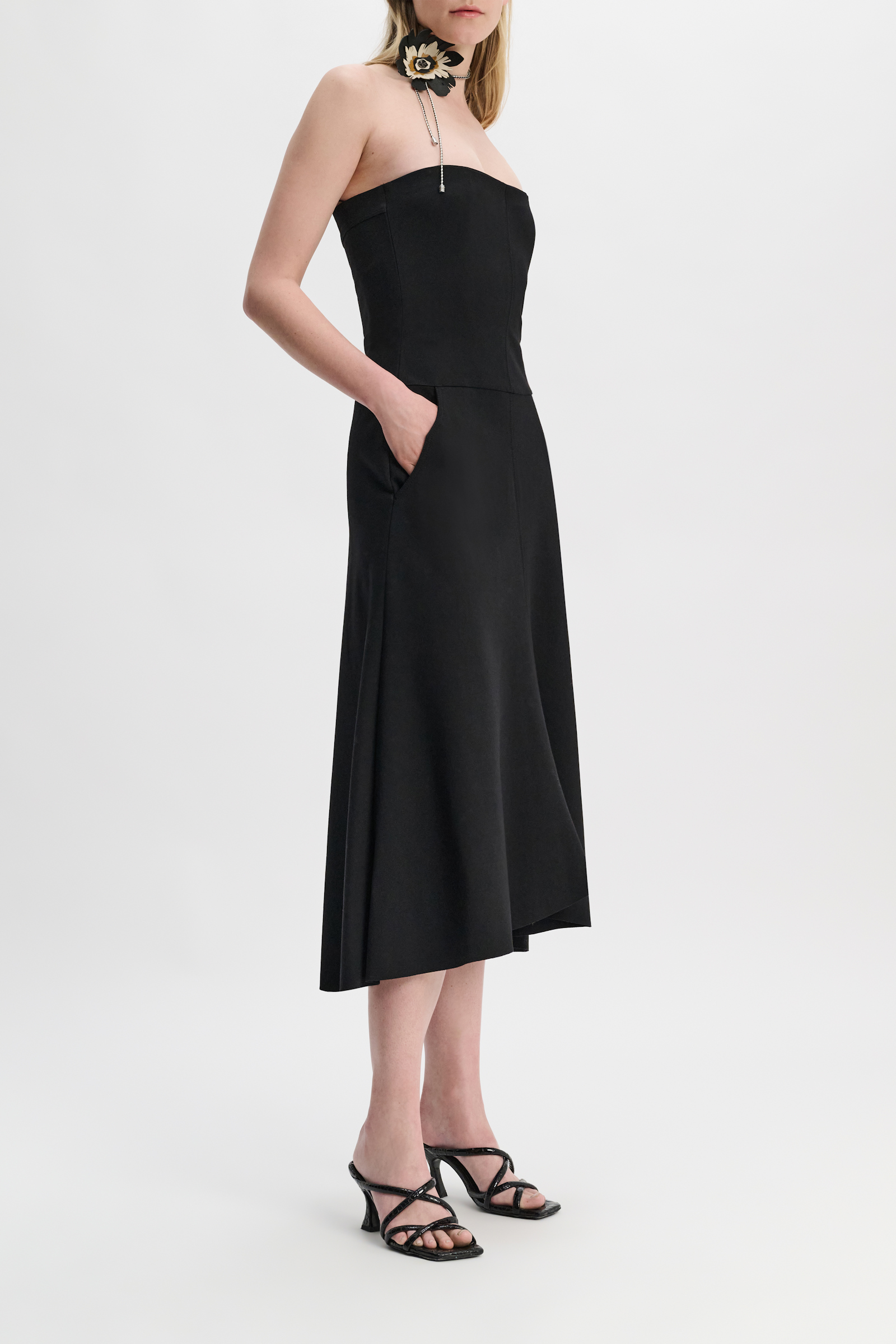 Dorothee Schumacher Corset dress in Punto Milano with Western details pure black