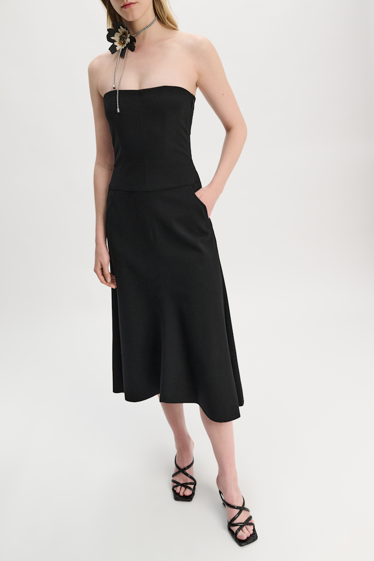 Dorothee Schumacher Corsagen-Kleid aus Punto Milano pure black