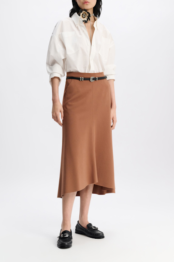 Dorothee Schumacher Punto Milano skirt with Western details brown