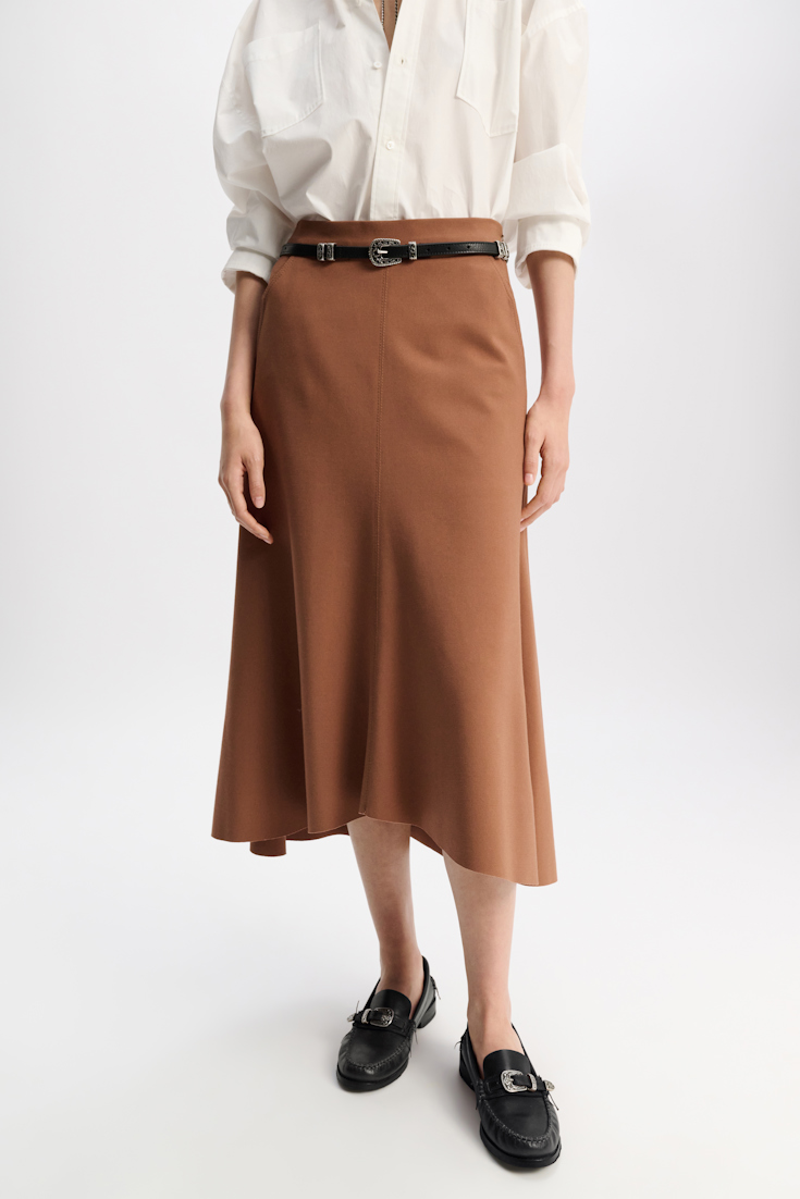 Dorothee Schumacher Punto Milano skirt with Western details brown
