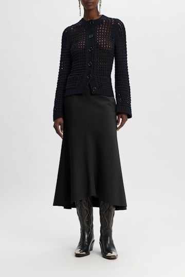 Dorothee Schumacher Punto Milano skirt with Western details pure black