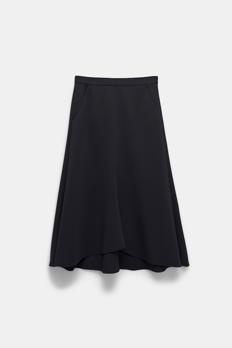 Shop Dorothee Schumacher Punto Milano Skirt With Western Details In Black