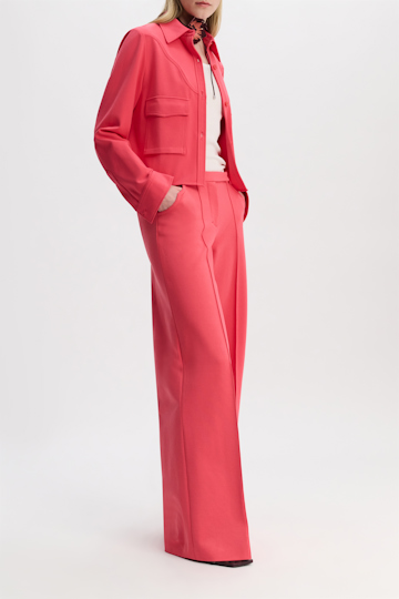 Dorothee Schumacher Shirt-jacket in Punto Milano with Western details medium coral