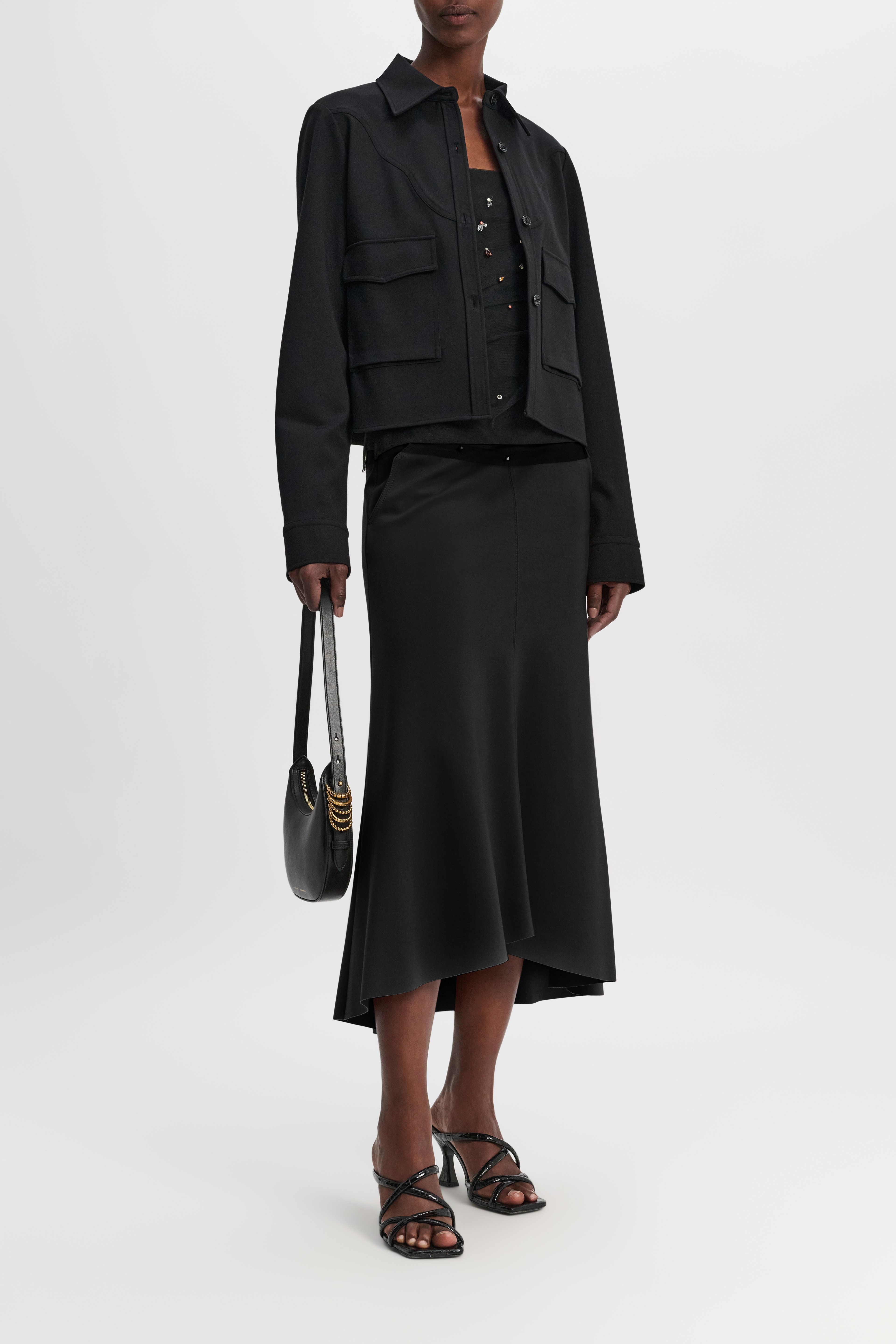 Dorothee Schumacher Strapless top in Punto Milano with embellished tulle