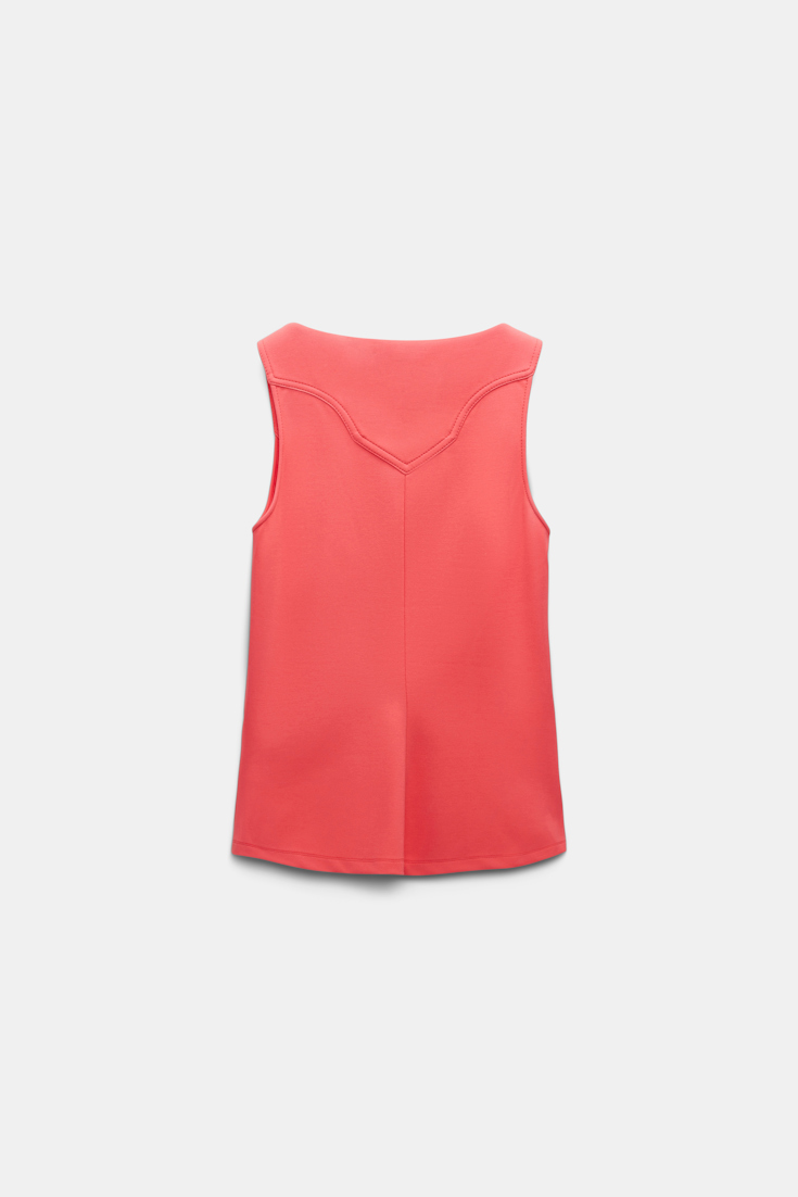 Dorothee Schumacher Top aus leichtem Punto Milano mit Cut-Out medium coral