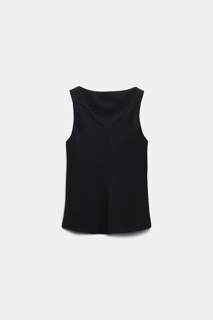 Dorothee Schumacher Top aus leichtem Punto Milano mit Cut-Out pure black