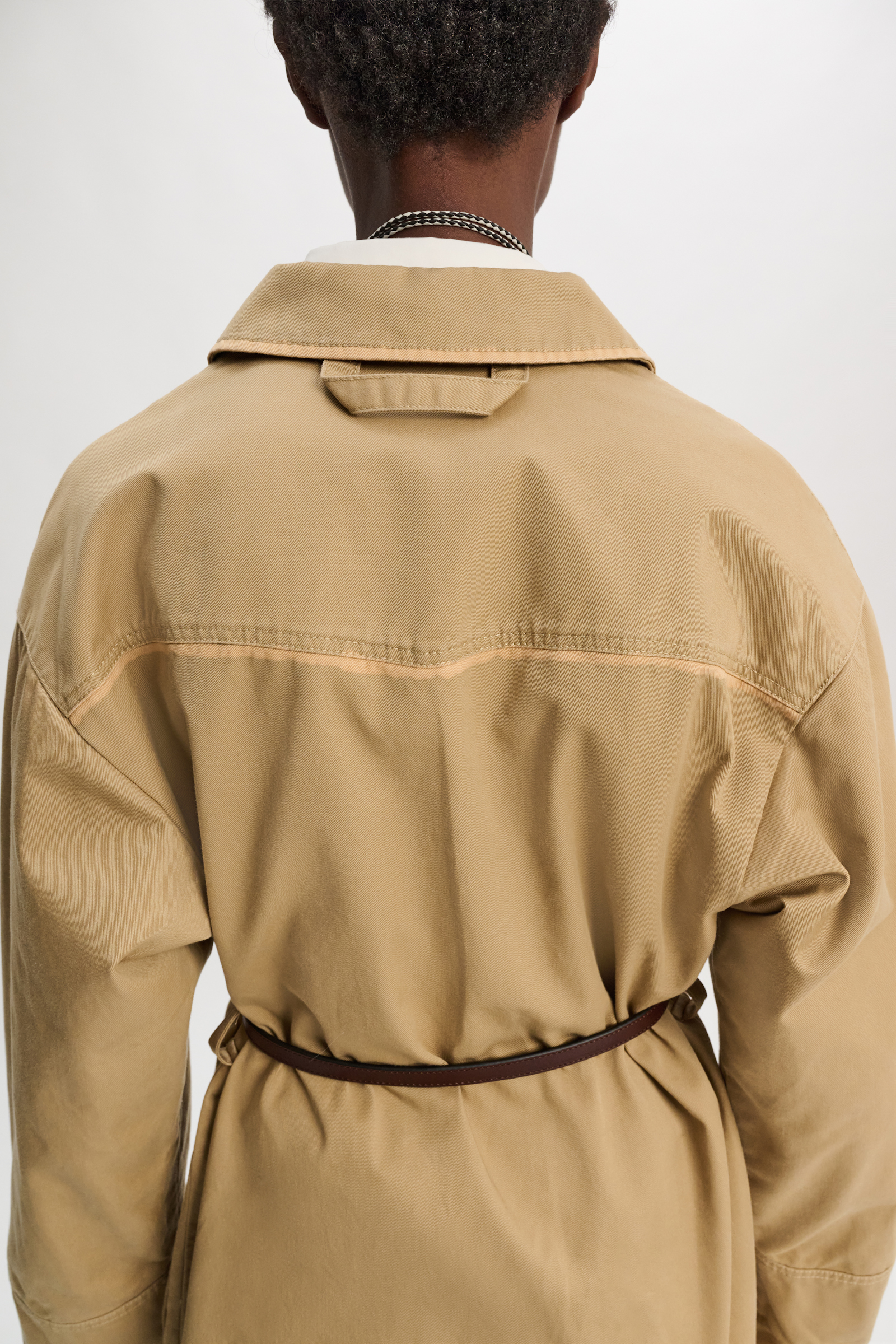 Dorothee Schumacher Hemdjacke mit abnehmbarem Ledergürtel medium beige
