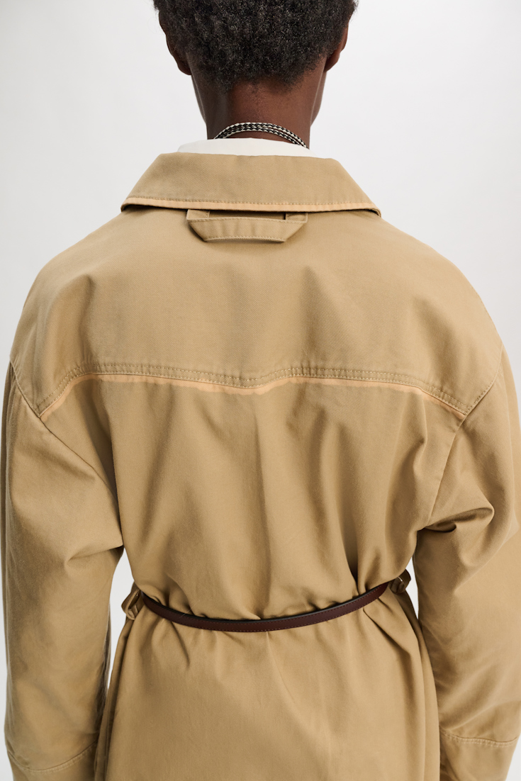 Dorothee Schumacher Hemdjacke mit abnehmbarem Ledergürtel medium beige