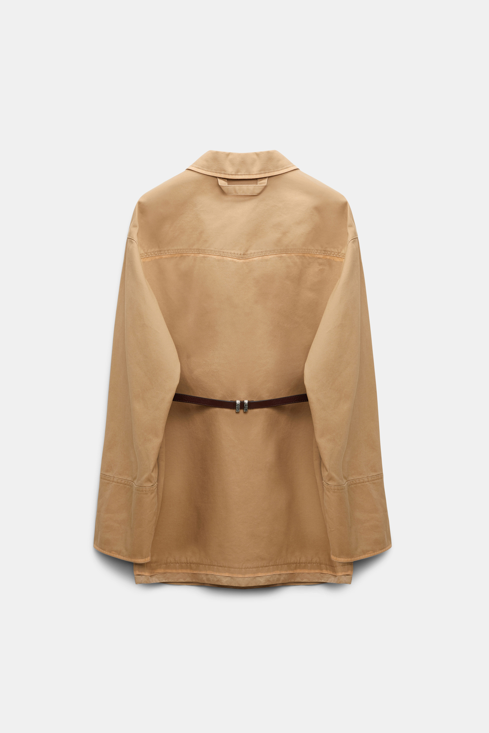 Dorothee Schumacher Hemdjacke mit abnehmbarem Ledergürtel medium beige