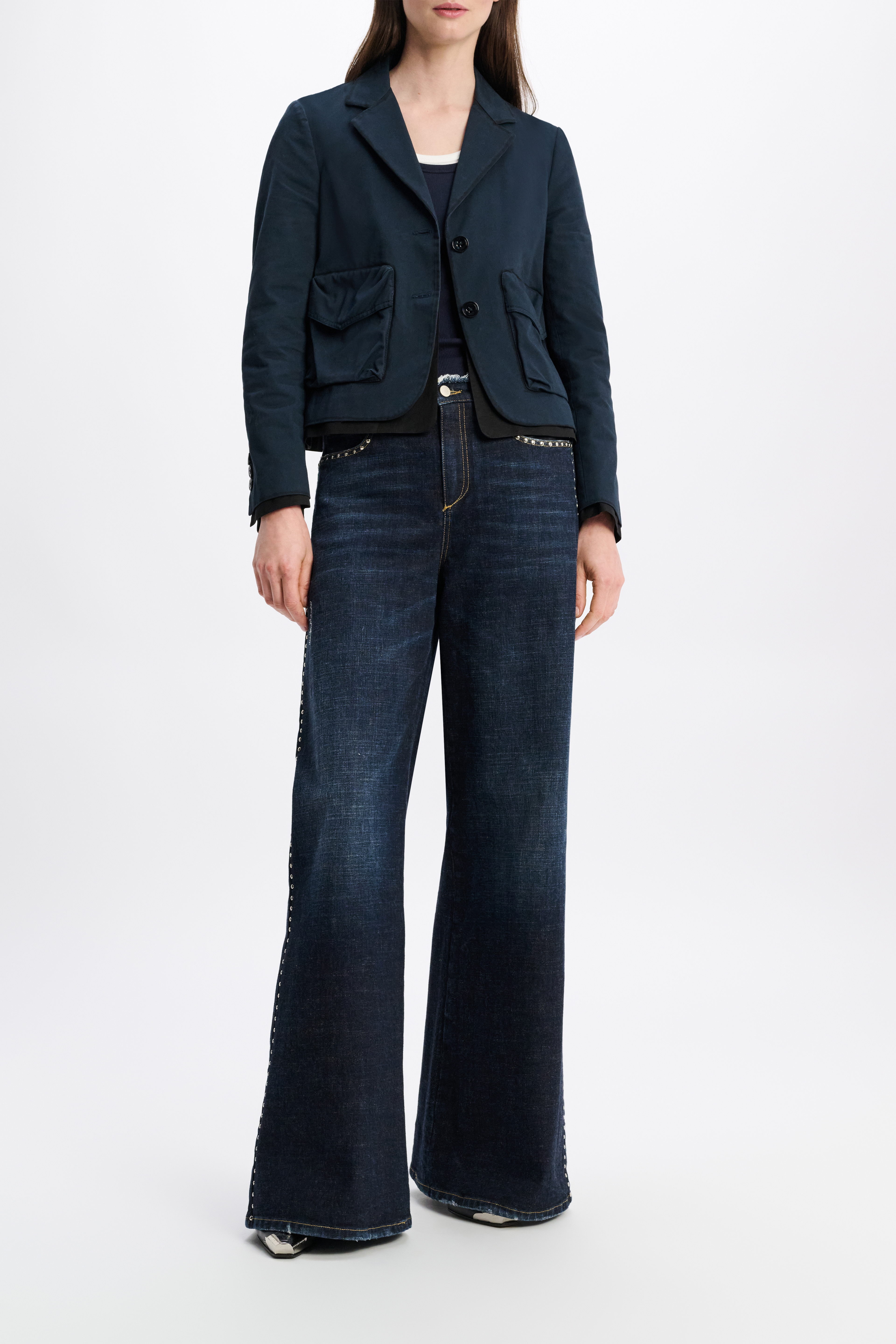 Dorothee Schumacher Cropped cotton blazer with painted
