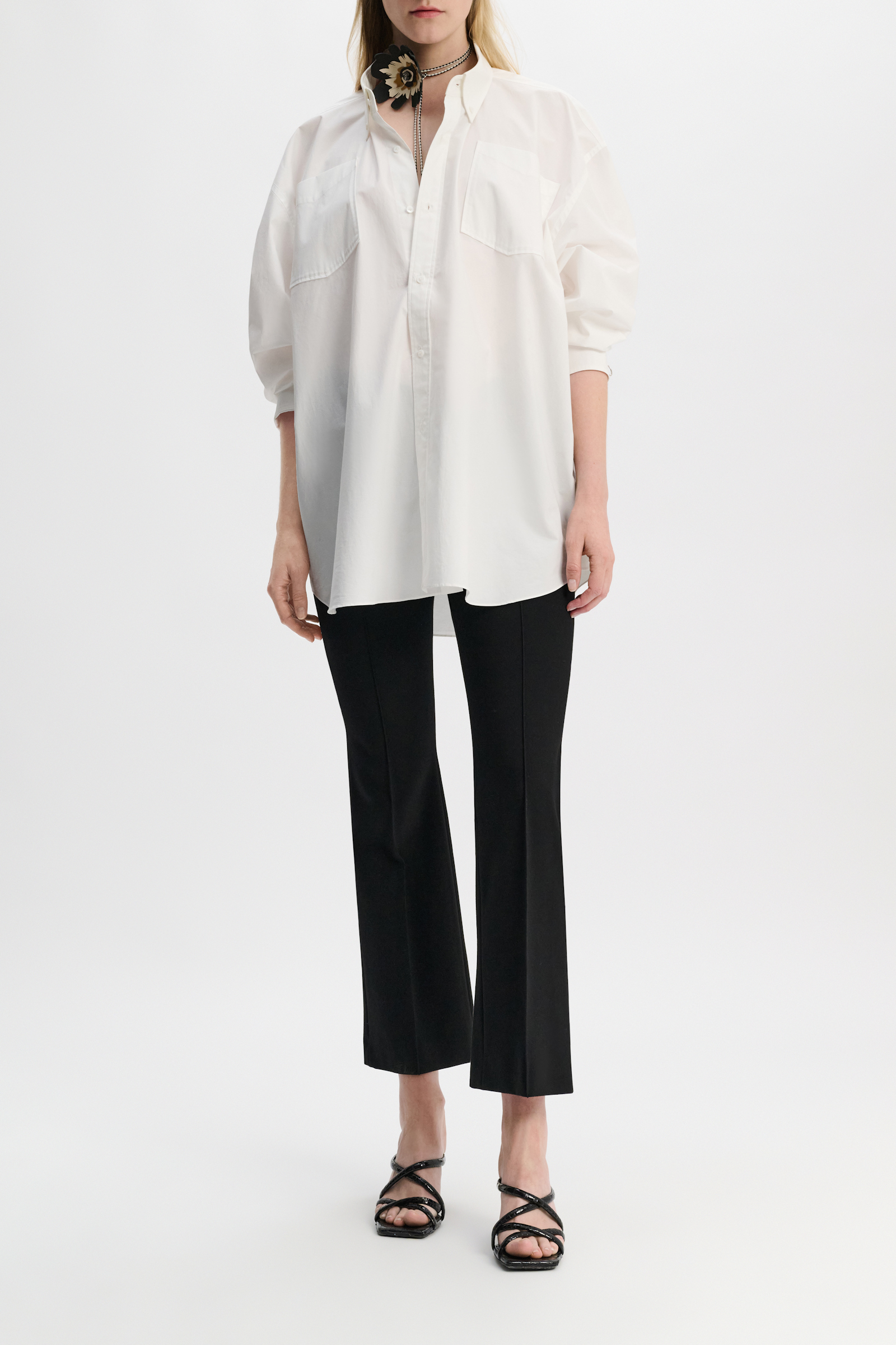 Dorothee Schumacher Oversized cotton-poplin shirt with pockets pure white