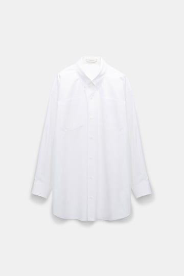 Dorothee Schumacher Oversized Hemd aus Baumwoll-Popeline mit aufgesetzten Taschen pure white