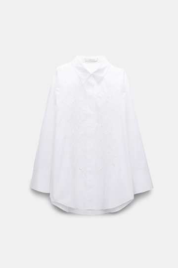 Dorothee Schumacher Oversized Hemd mit Broderie Anglaise pure white