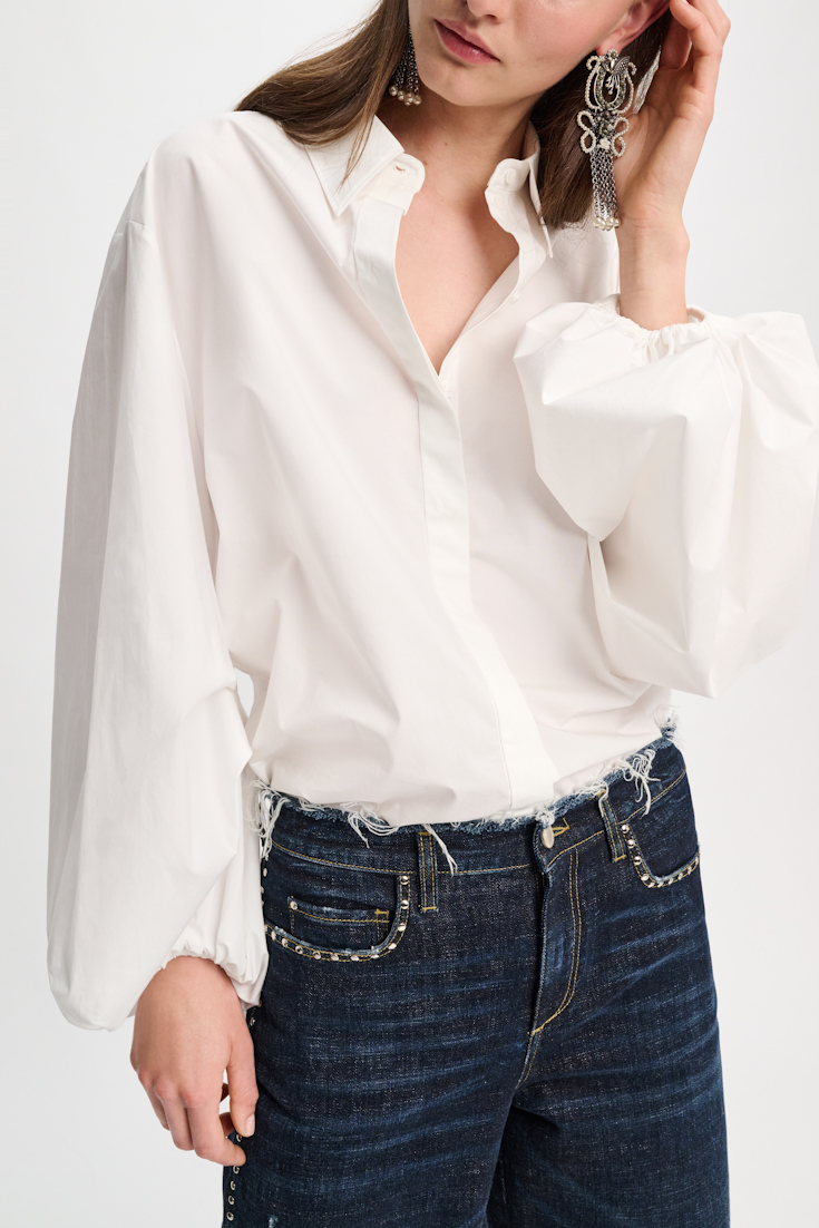 Dorothee Schumacher Cotton-poplin shirt with voluminous sleeves pure white