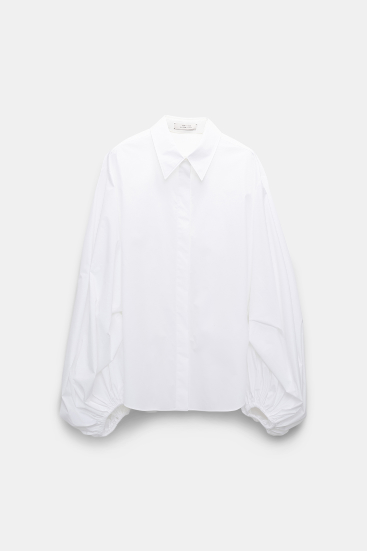 Dorothee Schumacher Cotton-poplin shirt with voluminous sleeves pure white