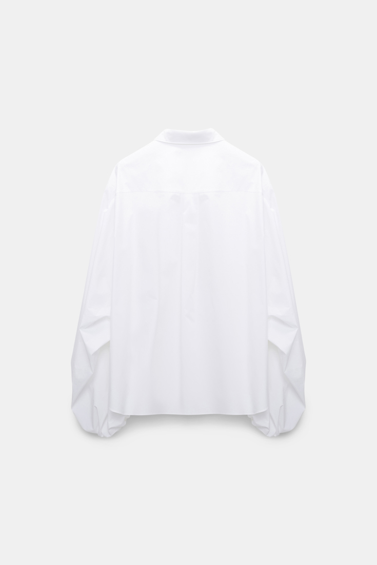 Dorothee Schumacher Cotton-poplin shirt with voluminous sleeves pure white