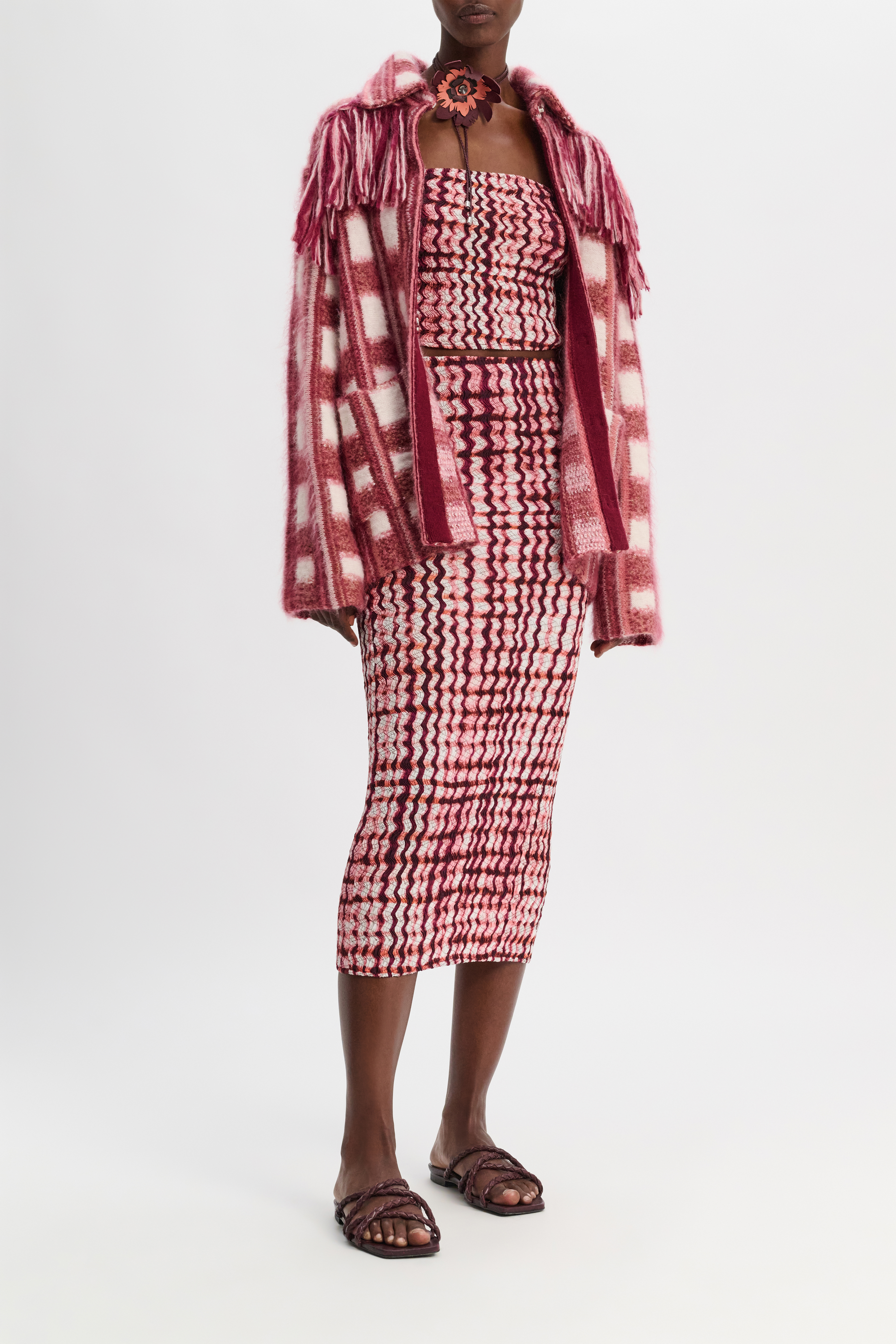 Dorothee Schumacher Silk-viscose plaid camisole with allover