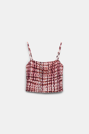 Dorothee Schumacher Silk-viscose plaid camisole with allover smocking pink check mix