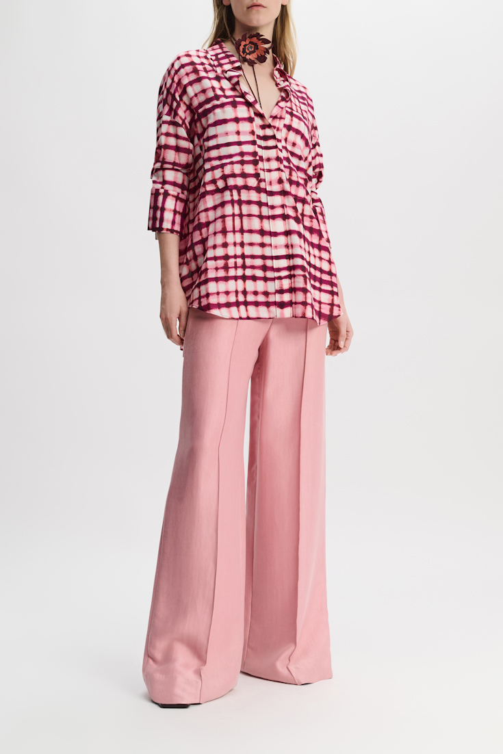 Dorothee Schumacher Oversized Hemd mit Allover-Karo Print pink check mix