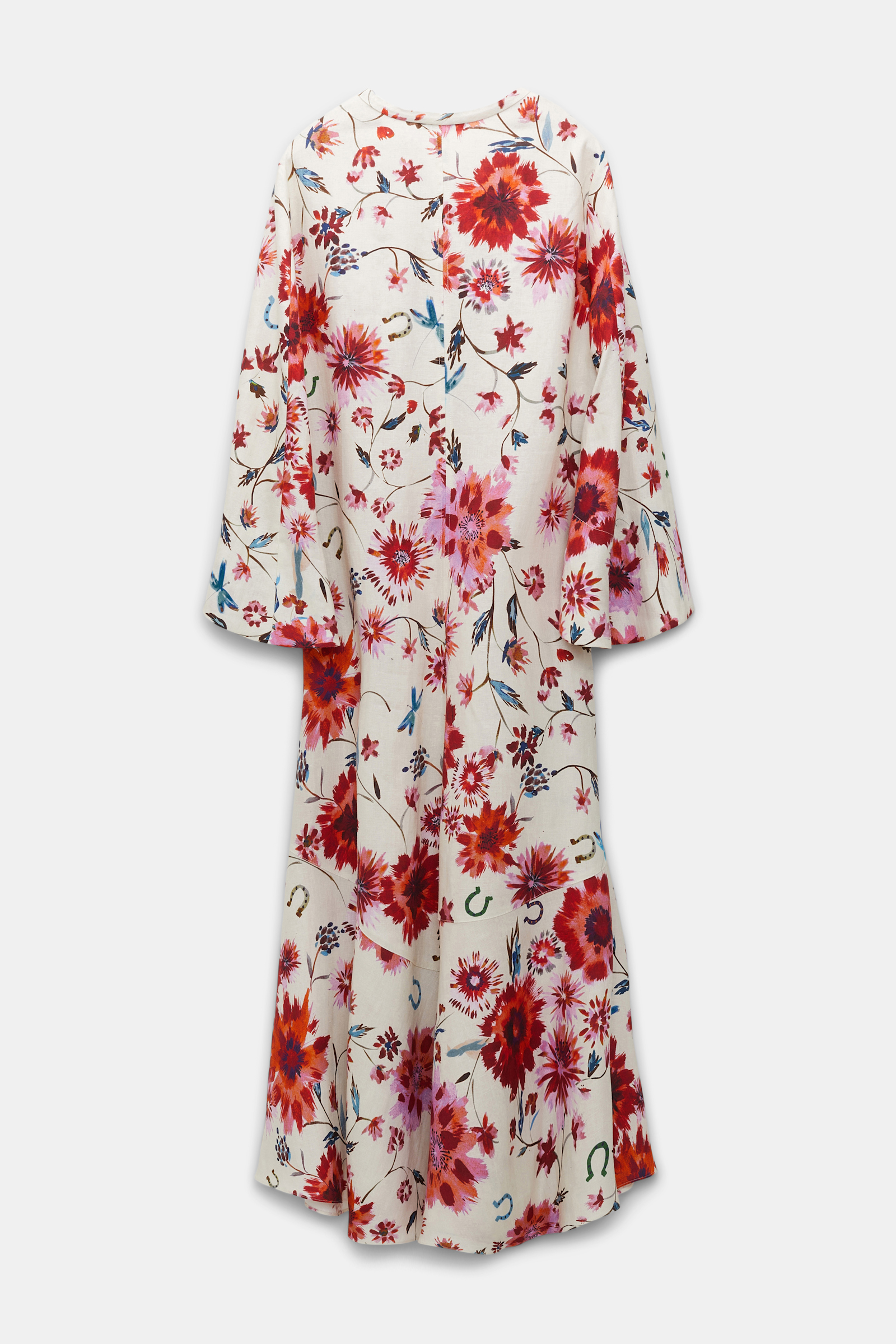 Dorothee Schumacher Printed linen midi-dress with Western-inspired front plastron floral mix