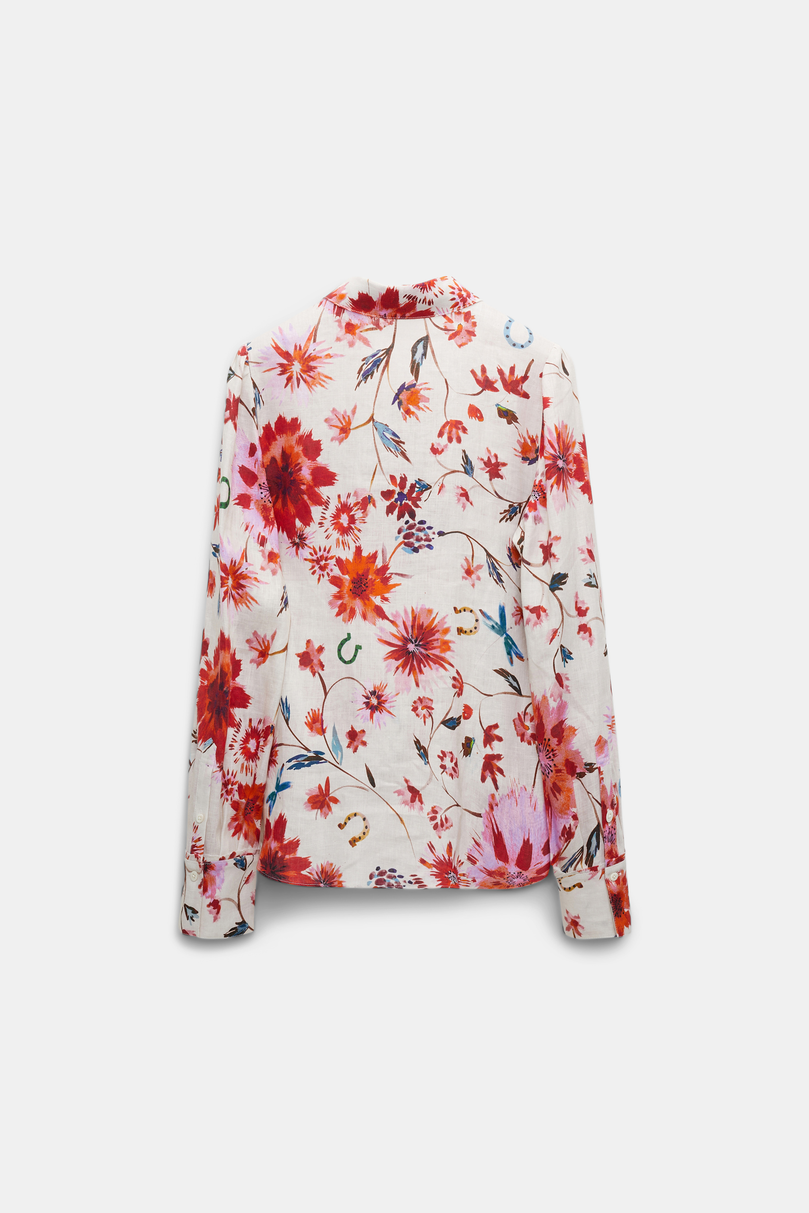 Dorothee Schumacher Bluse aus bedrucktem Leinen mit Passe im Western-Style floral mix