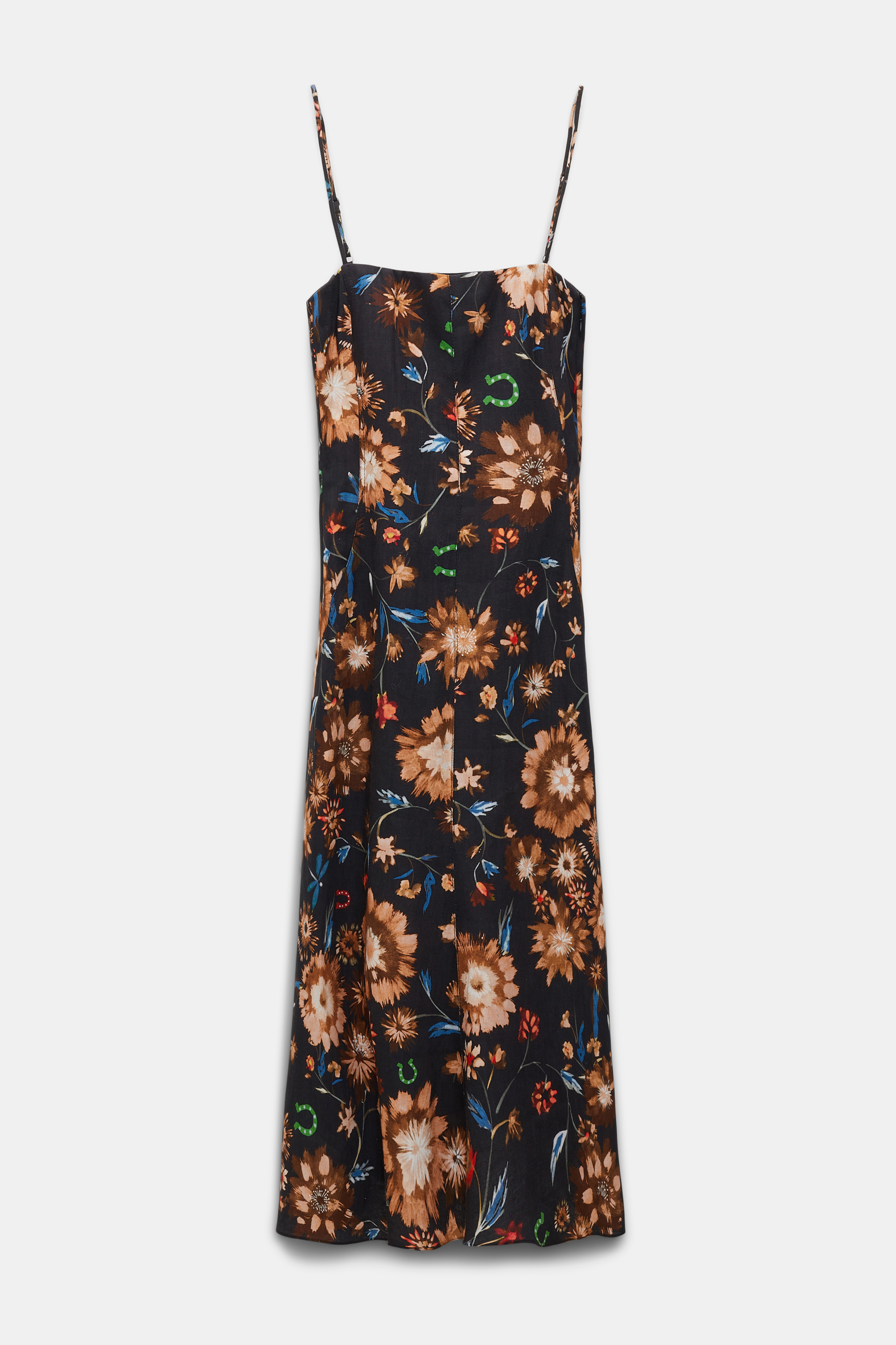 Dorothee Schumacher Printed linen bandeau dress dark mix