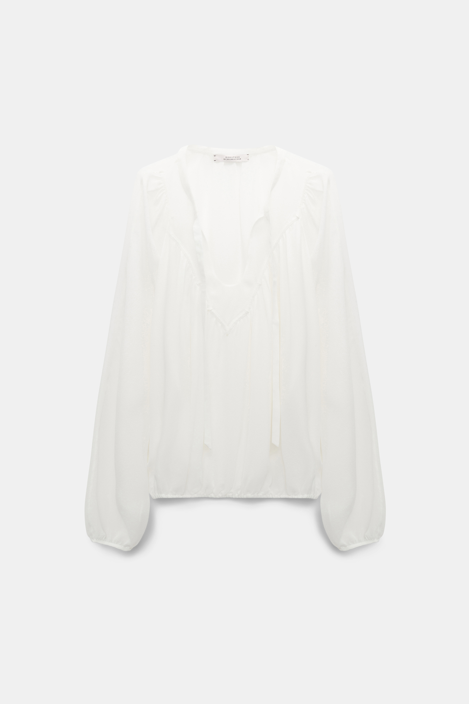 Dorothee Schumacher Bluse aus Seidengeorgette mit Passe im Western-Style camellia white