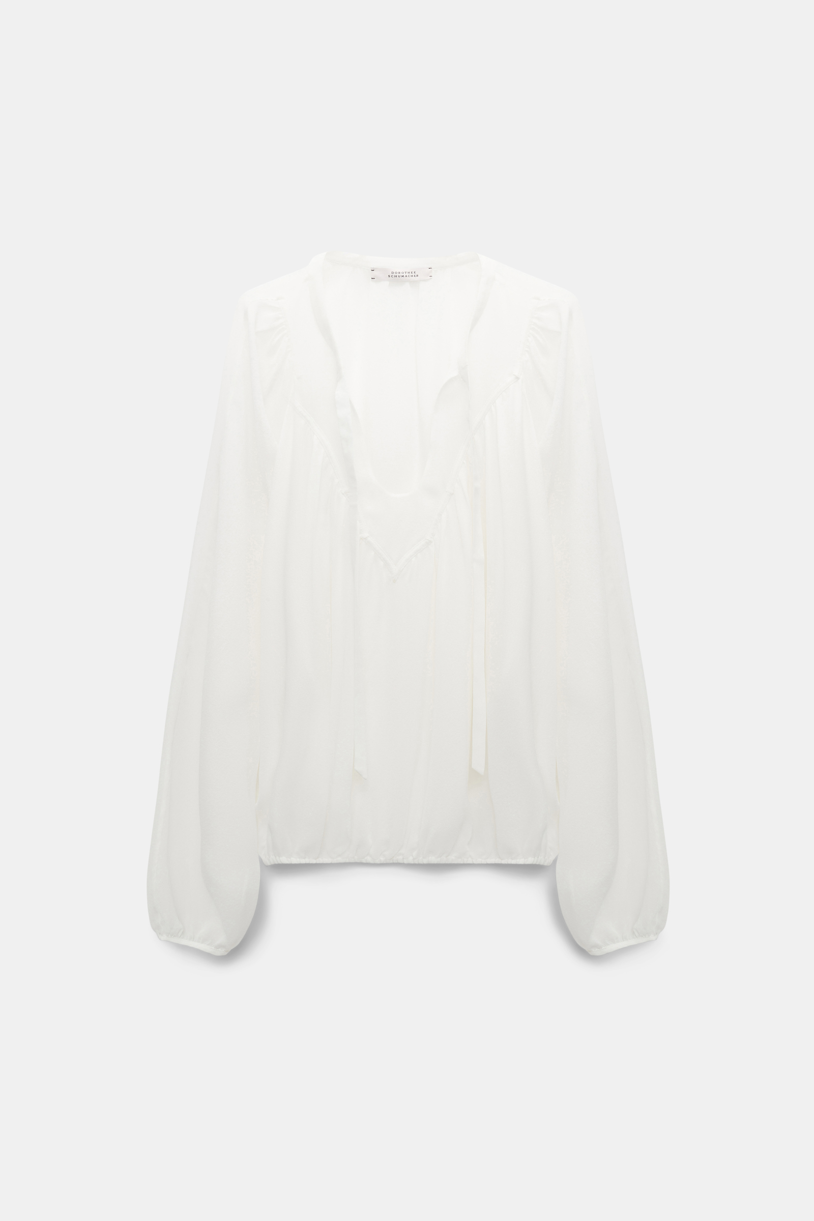 Dorothee Schumacher Bluse aus Seidengeorgette mit Passe im Western-Style camellia white