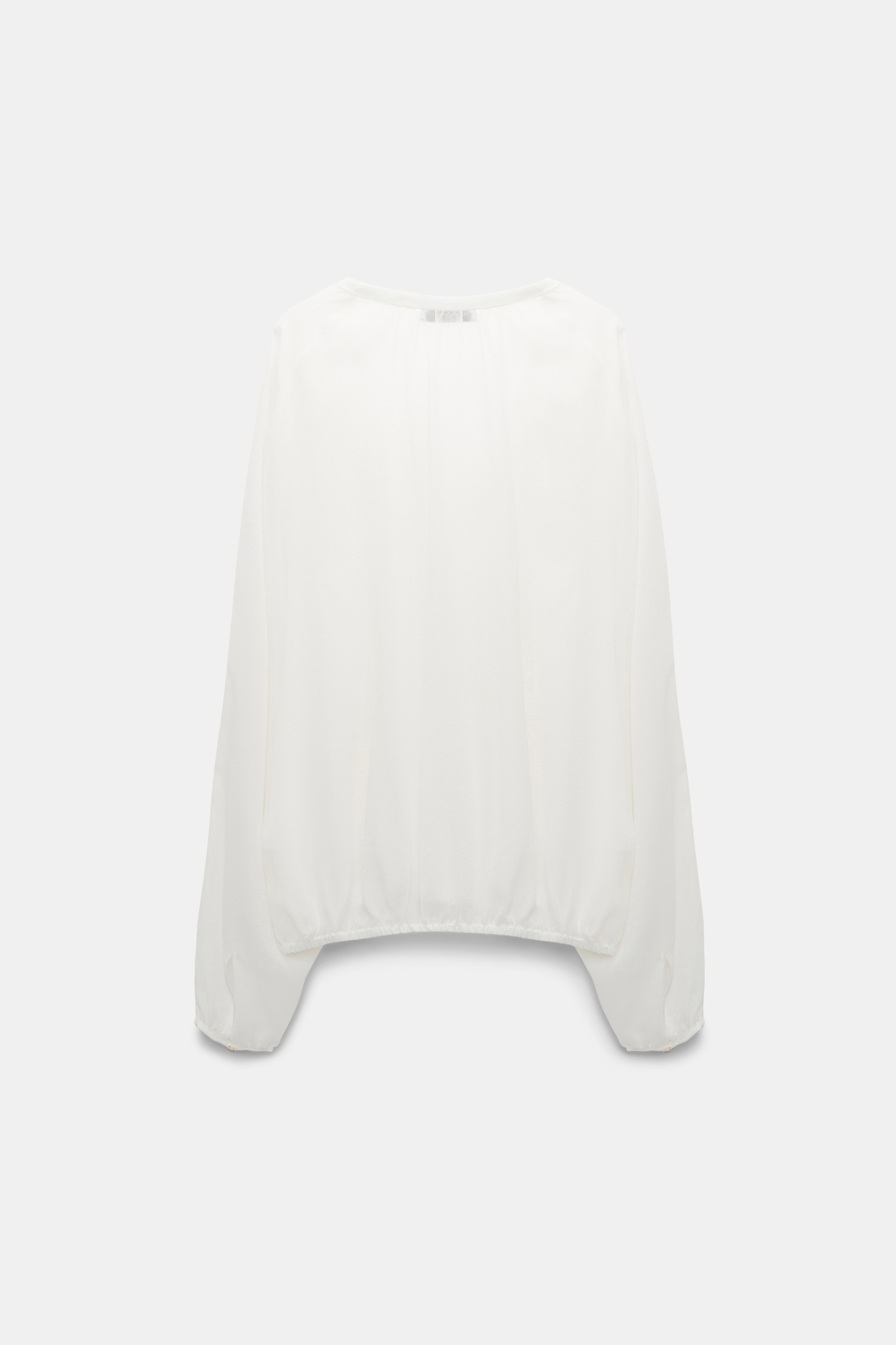 Dorothee Schumacher Silk georgette blouse with Western-inspired plastron camellia white