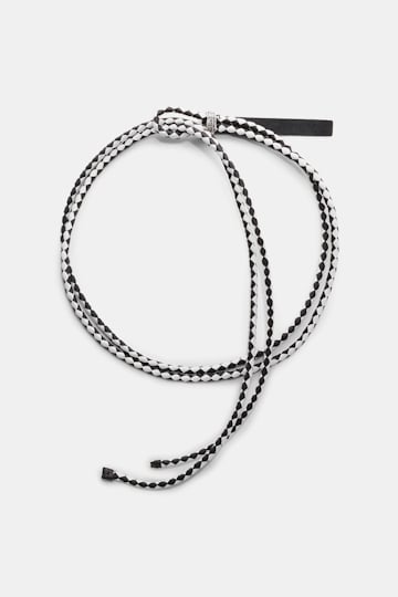 Dorothee Schumacher Woven leather cord belt black & white
