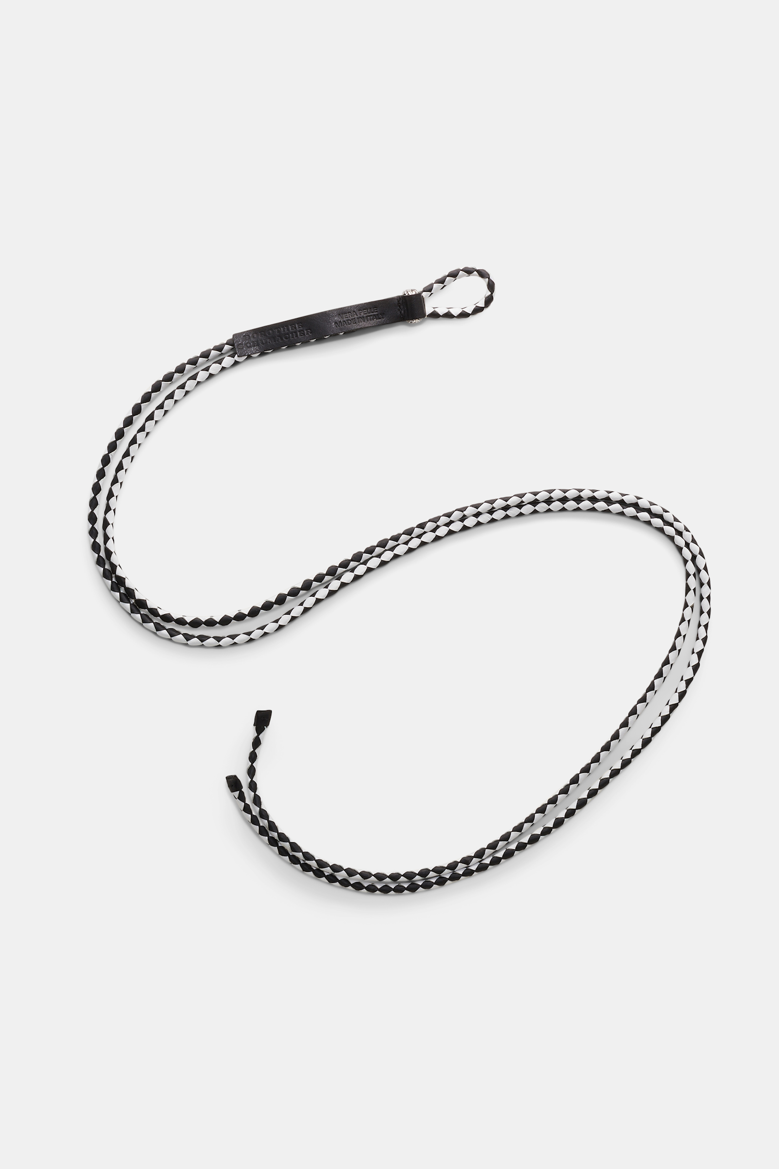 Dorothee Schumacher Woven leather cord belt black & white