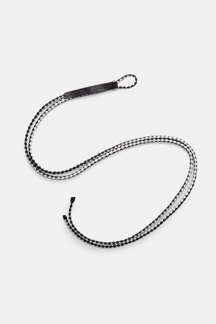 Dorothee Schumacher Woven leather cord belt black & white