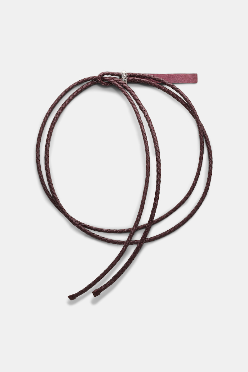 Shop Dorothee Schumacher Woven Leather Cord Belt In Red