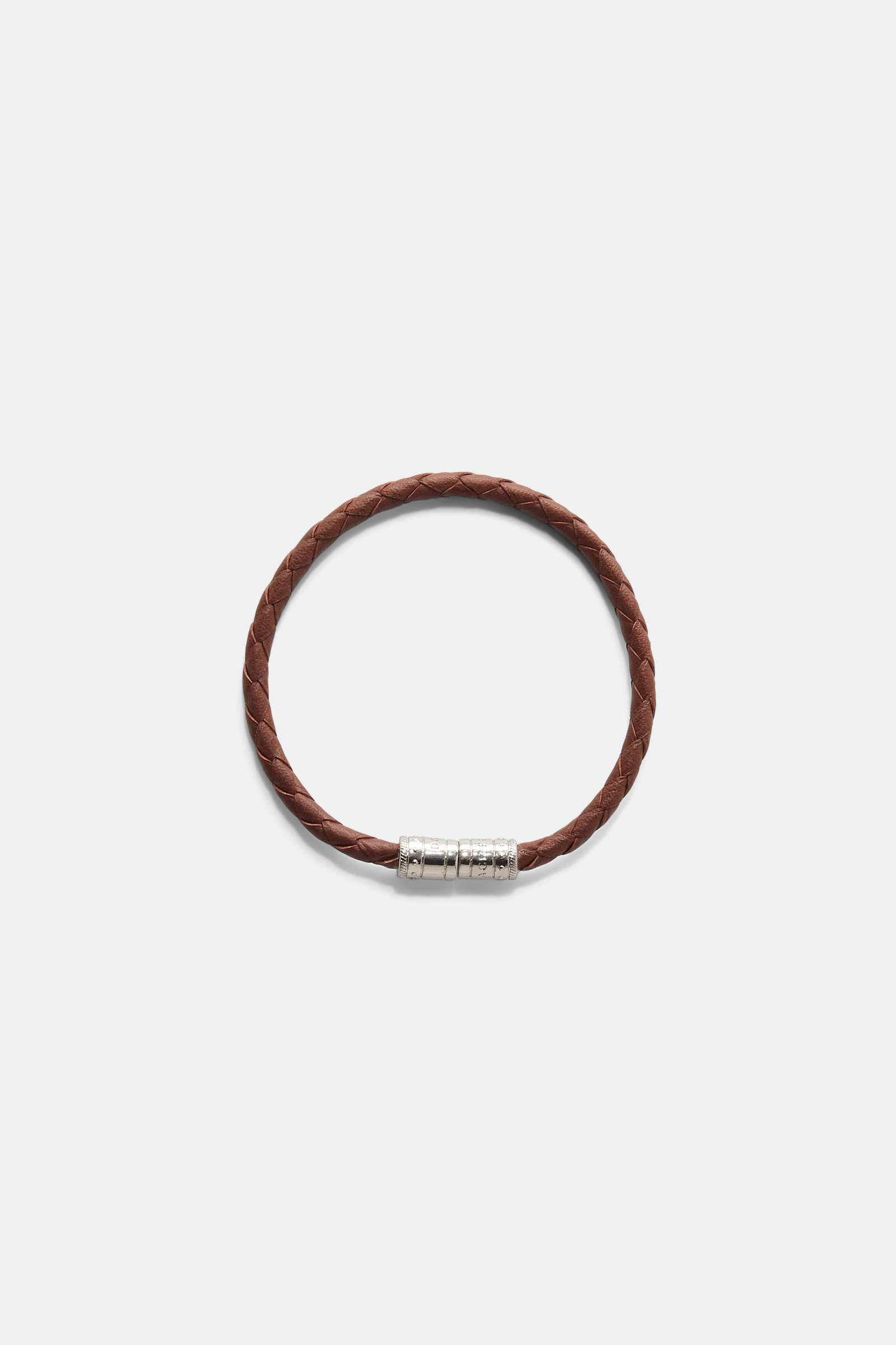Dorothee Schumacher Set of three woven leather cord bracelets cognac + white with bordeaux mix