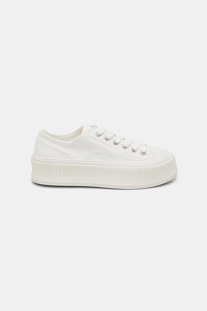 Shop Dorothee Schumacher Cotton Canvas Platform Sneakers In White