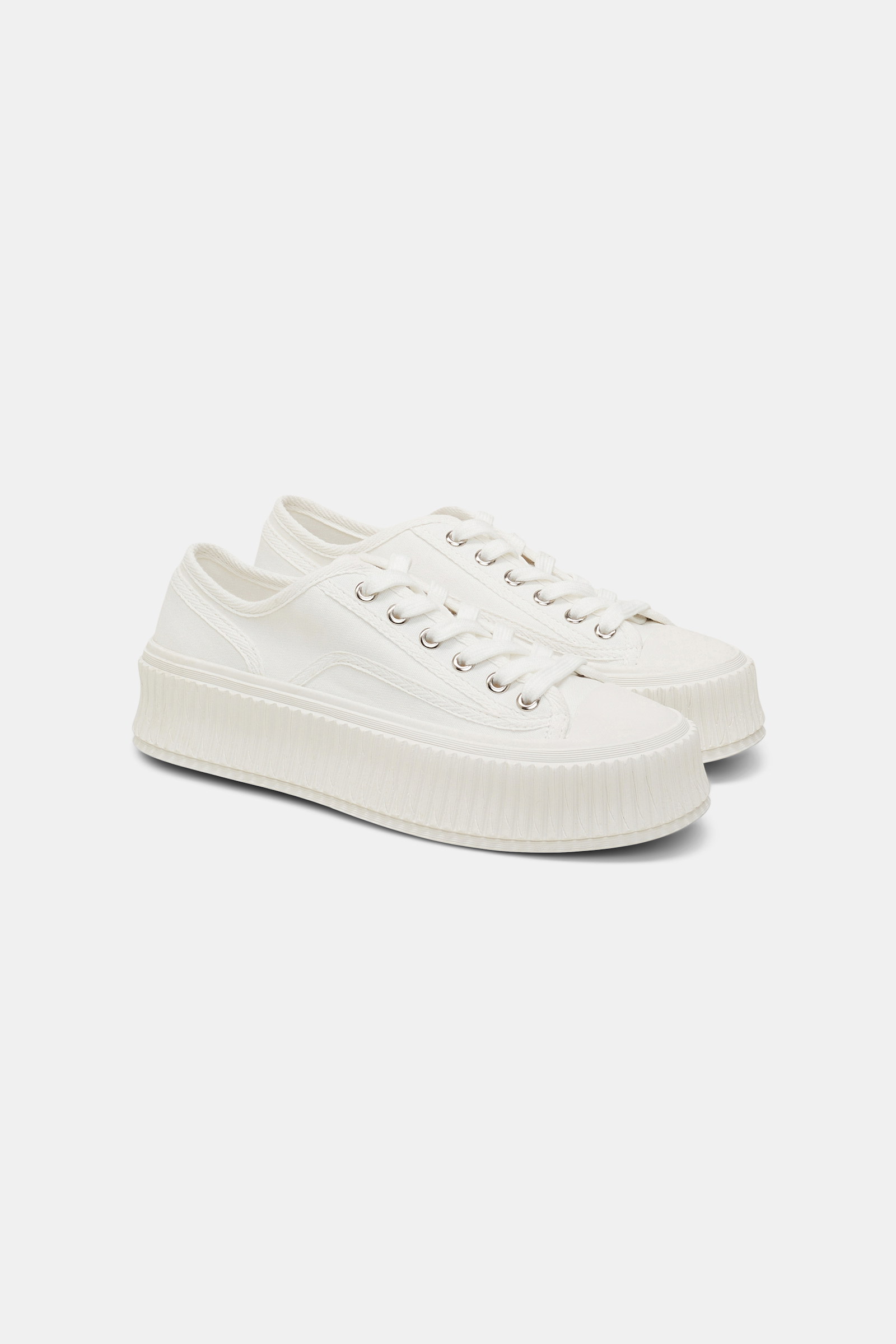 Dorothee Schumacher Cotton canvas platform sneakers camellia white