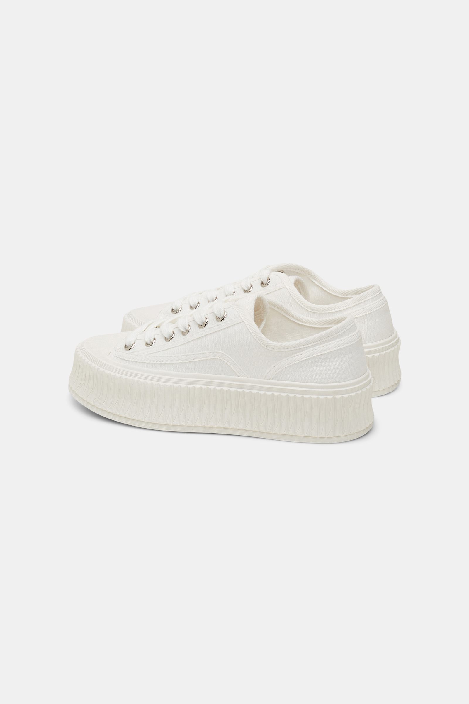 Dorothee Schumacher Cotton canvas platform sneakers camellia white