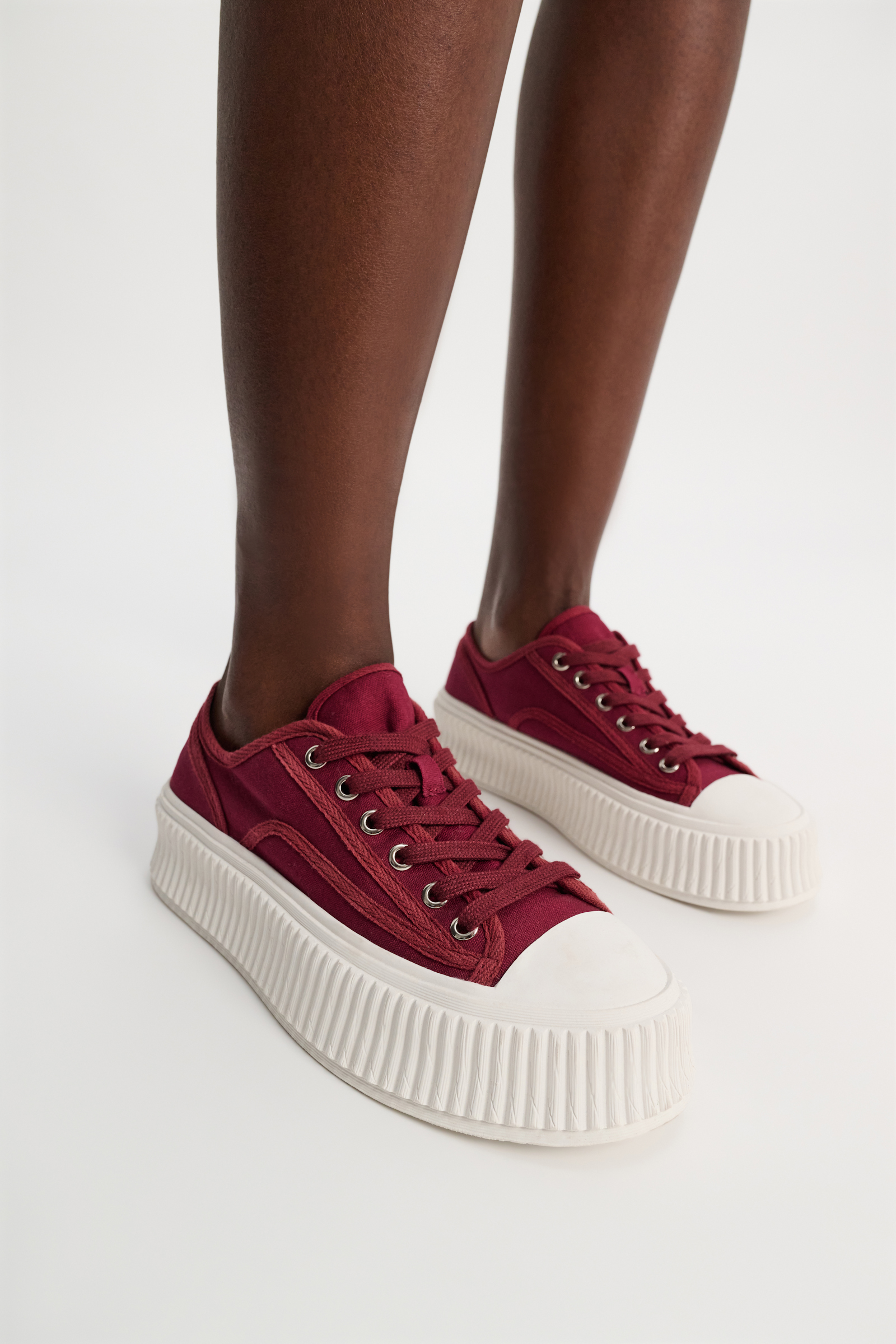 Dorothee Schumacher Cotton canvas platform sneakers bordeaux