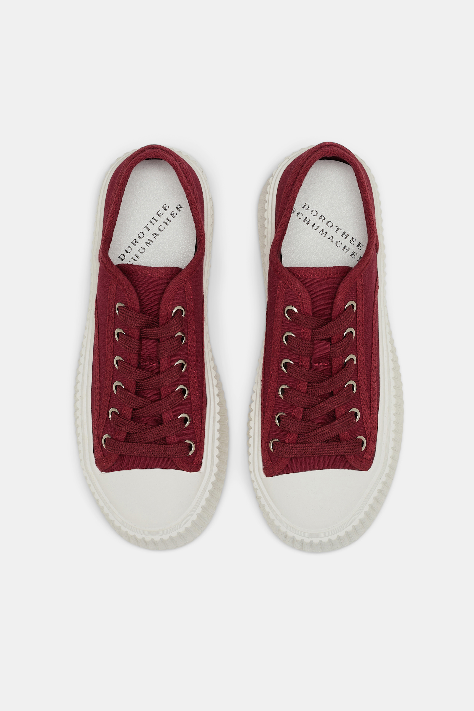 Dorothee Schumacher Platform Sneakers mit floraler Embroidery bordeaux