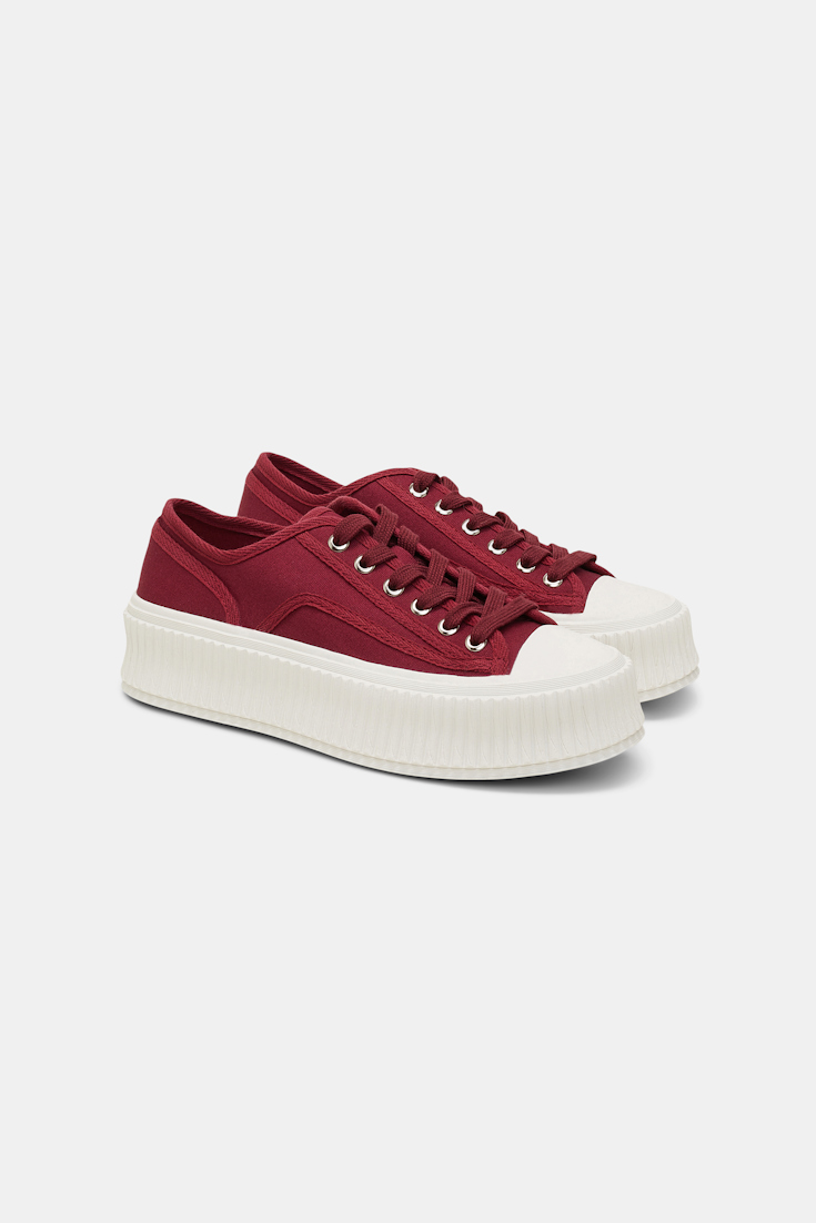 Dorothee Schumacher Cotton canvas platform sneakers bordeaux