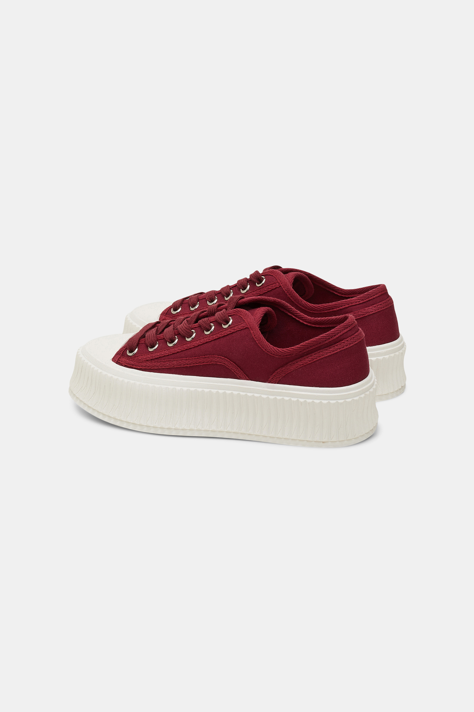 Dorothee Schumacher Cotton canvas platform sneakers bordeaux