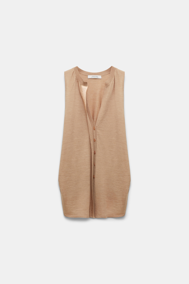 DOROTHEE SCHUMACHER GILET STYLE TOP WITH FOIL PRINT 