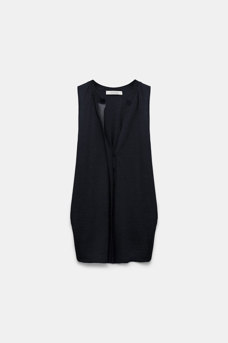 DOROTHEE SCHUMACHER GILET STYLE TOP WITH FOIL PRINT 