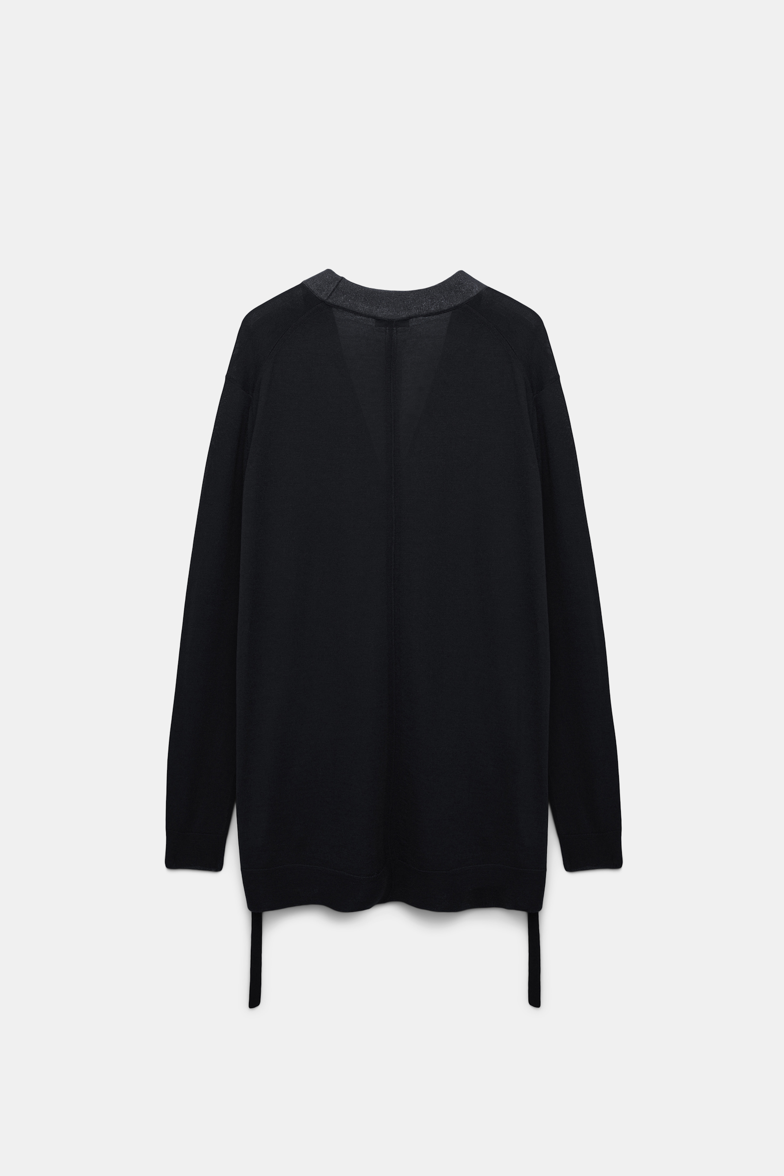 Dorothee Schumacher Long cardigan with foil print and tie black