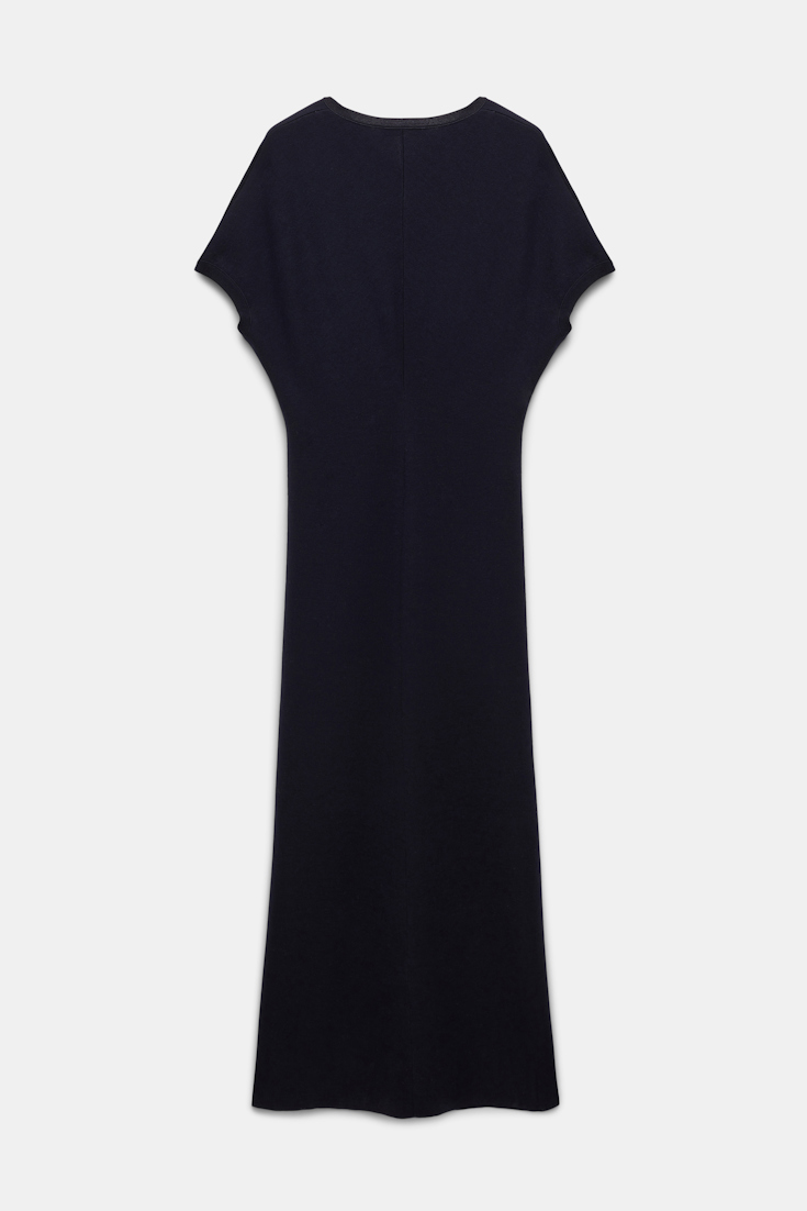 Dorothee Schumacher Kleid aus Merino-Stretch mit schimmerndem Folienprint dark navy