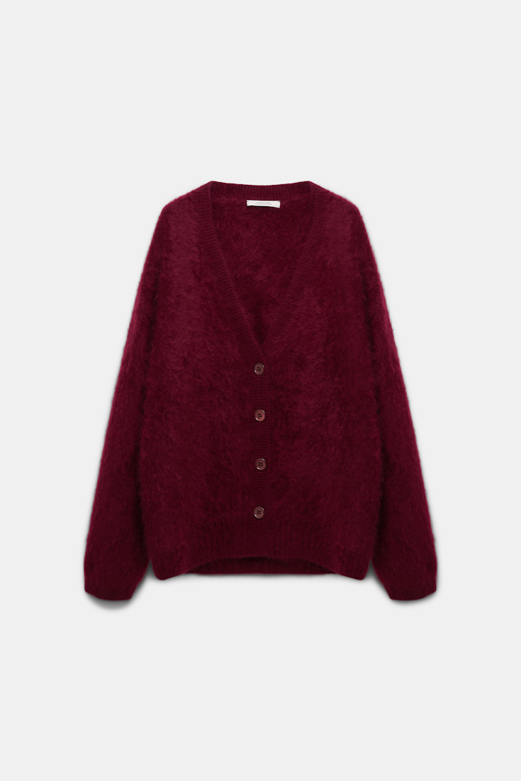Dorothee Schumacher Besonders softer, fluffy Kaschmir-Cardigan burgundy