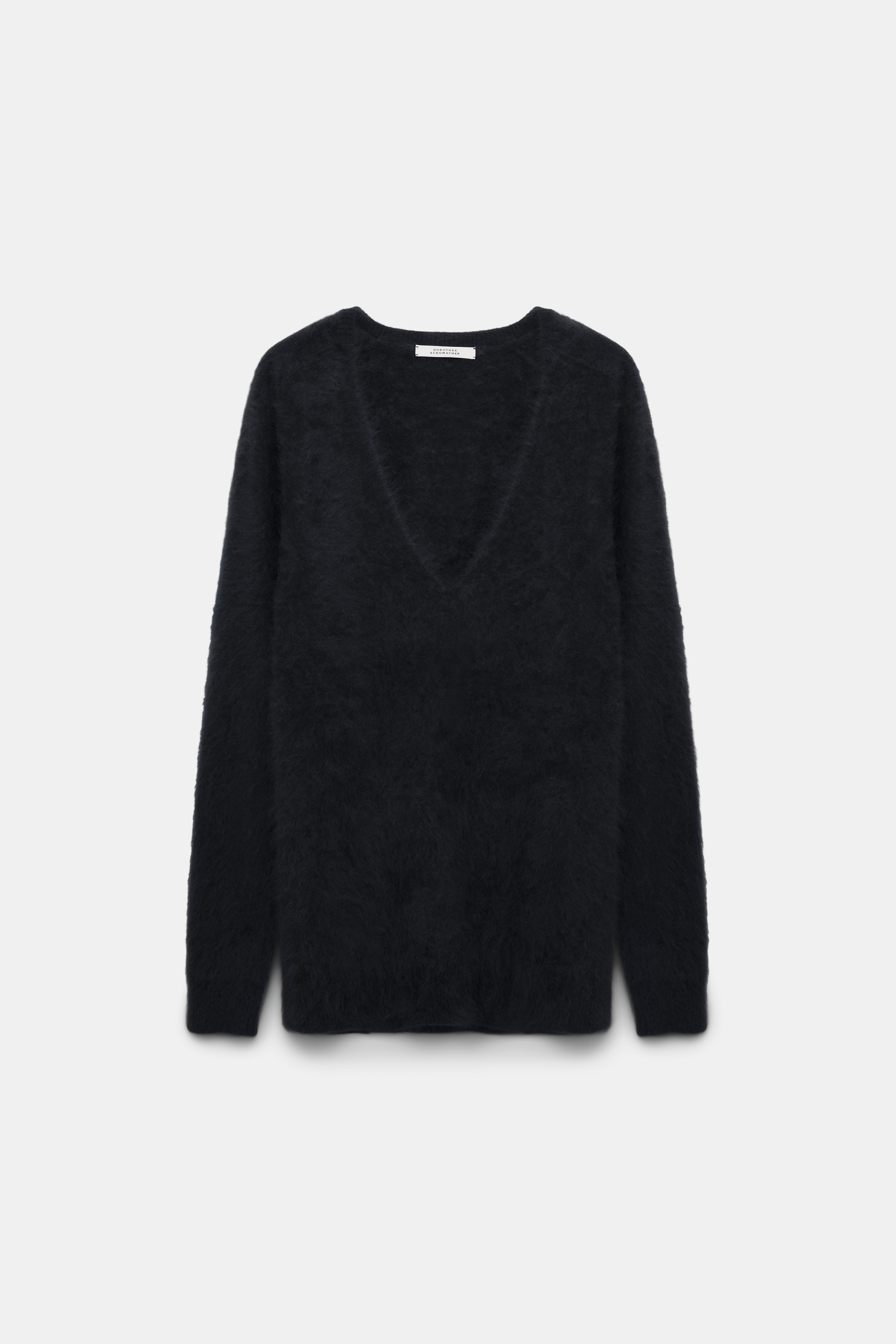 Dorothee Schumacher Fluffy knit cashmere V-neck pullover black