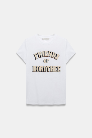 Dorothee Schumacher Cotton T-shirt with lettered print sand friends